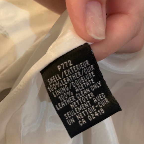 id Collection White Leather Jacket size 10 - Picture 3 of 4